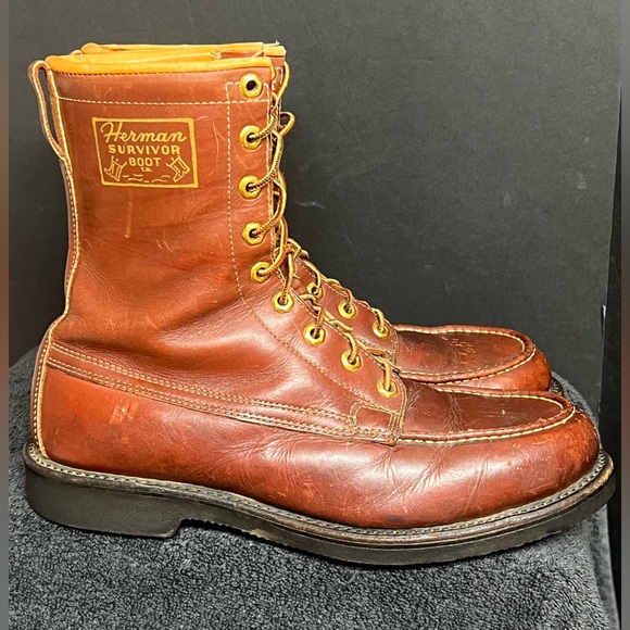 70s Vintage Herman Survivor Insulated -20F Cold Weather Leather Boot SIZE 10 EUC - Picture 1 of 16